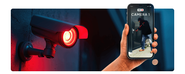 Photo montrant l'aperçu de
l'application mobile qui permet de contrôler et visualiser la
vidéosurveillance